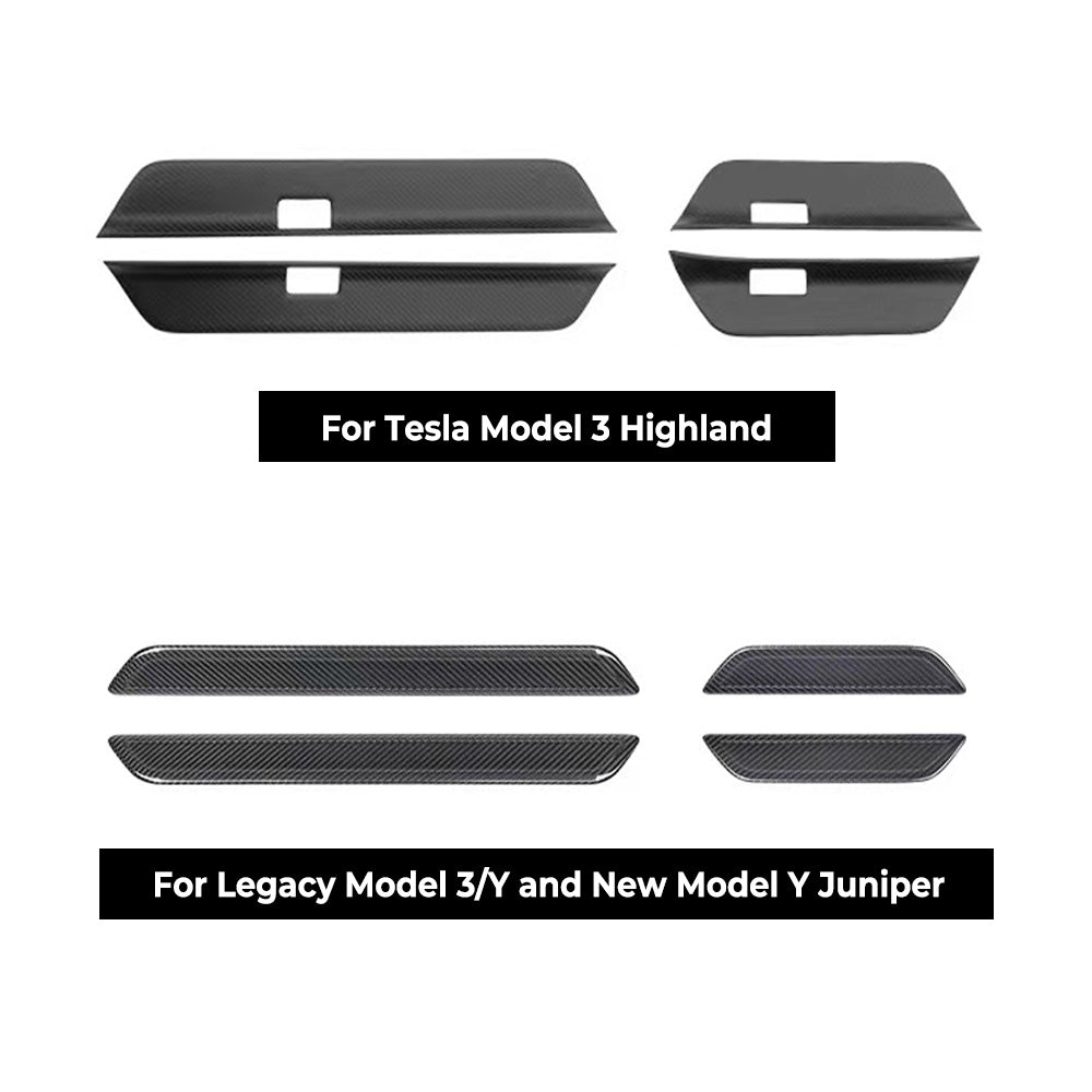 Real Carbon Fiber Door Sill Covers for Tesla Model 3 & Model Y (2017-2025+)