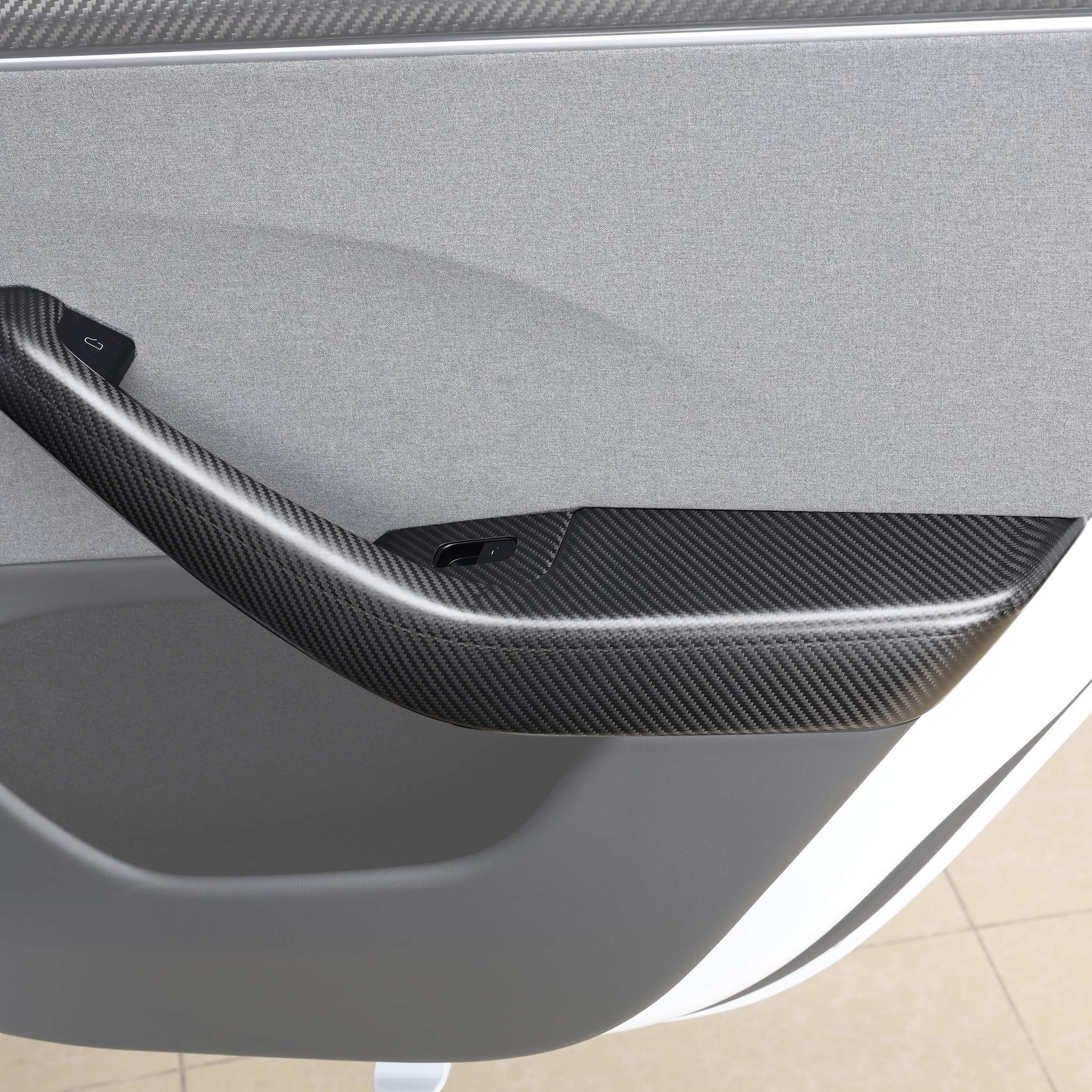 Real Carbon Fiber Front & Rear Door Armrest Covers for 2024+ Model 3 Highland (4 Pcs)