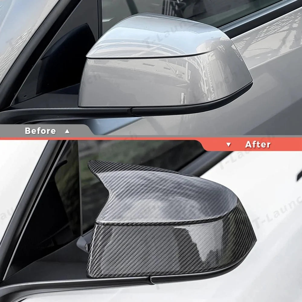 [Real Carbon Fiber] GT-Style Side Mirror Cover Caps for Tesla Model YL 2026+