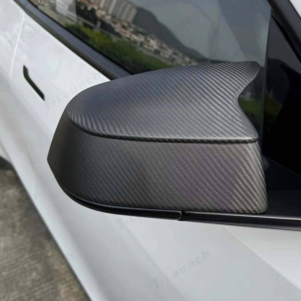 [Real Carbon Fiber] GT-Style Side Mirror Cover Caps for Tesla Model YL 2026+