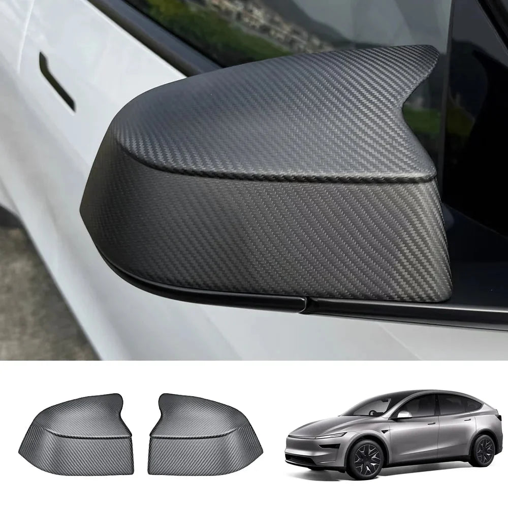 [Real Carbon Fiber] GT-Style Side Mirror Cover Caps for Tesla Model YL 2026+