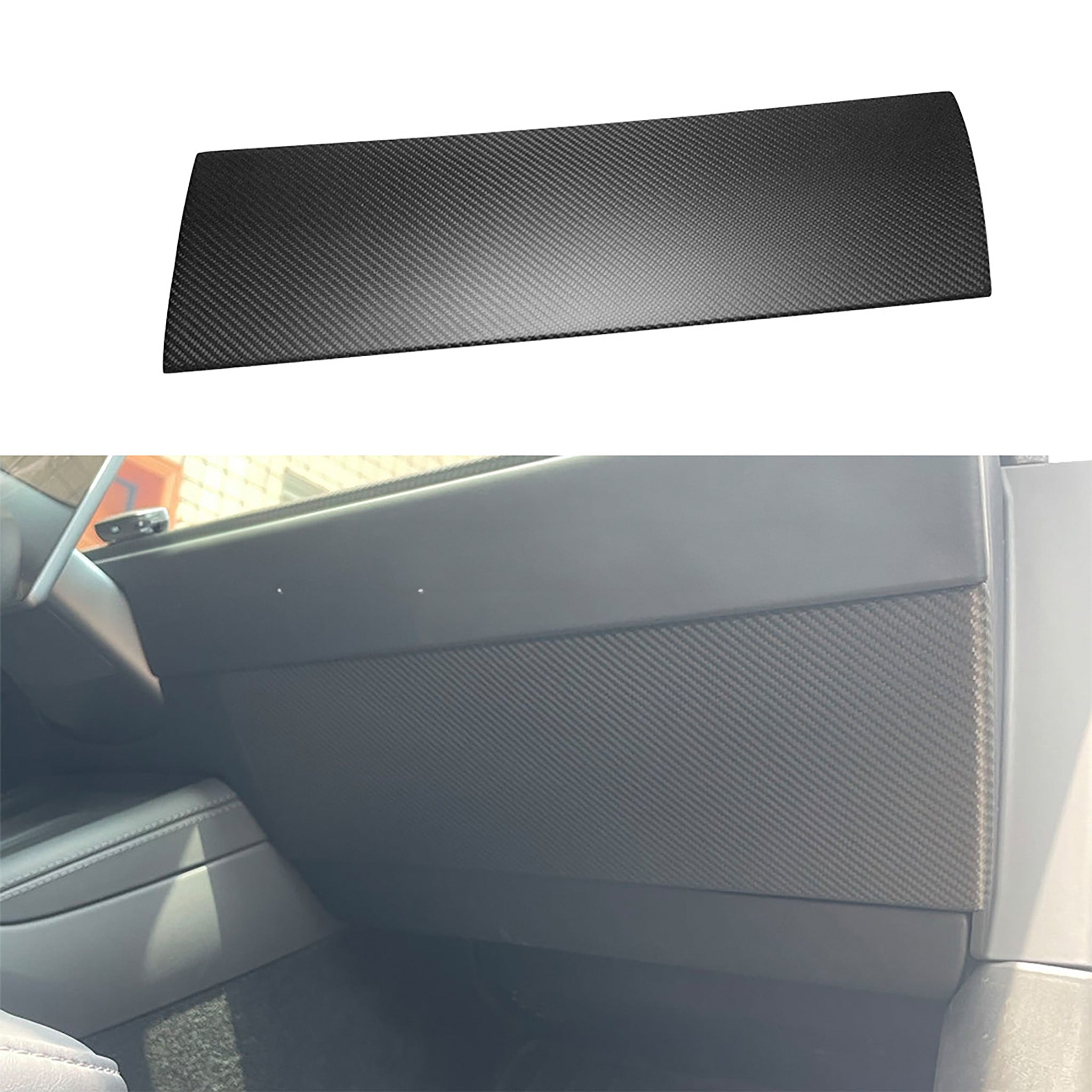 Real Carbon Fiber Glove Box Cover for Tesla Model 3