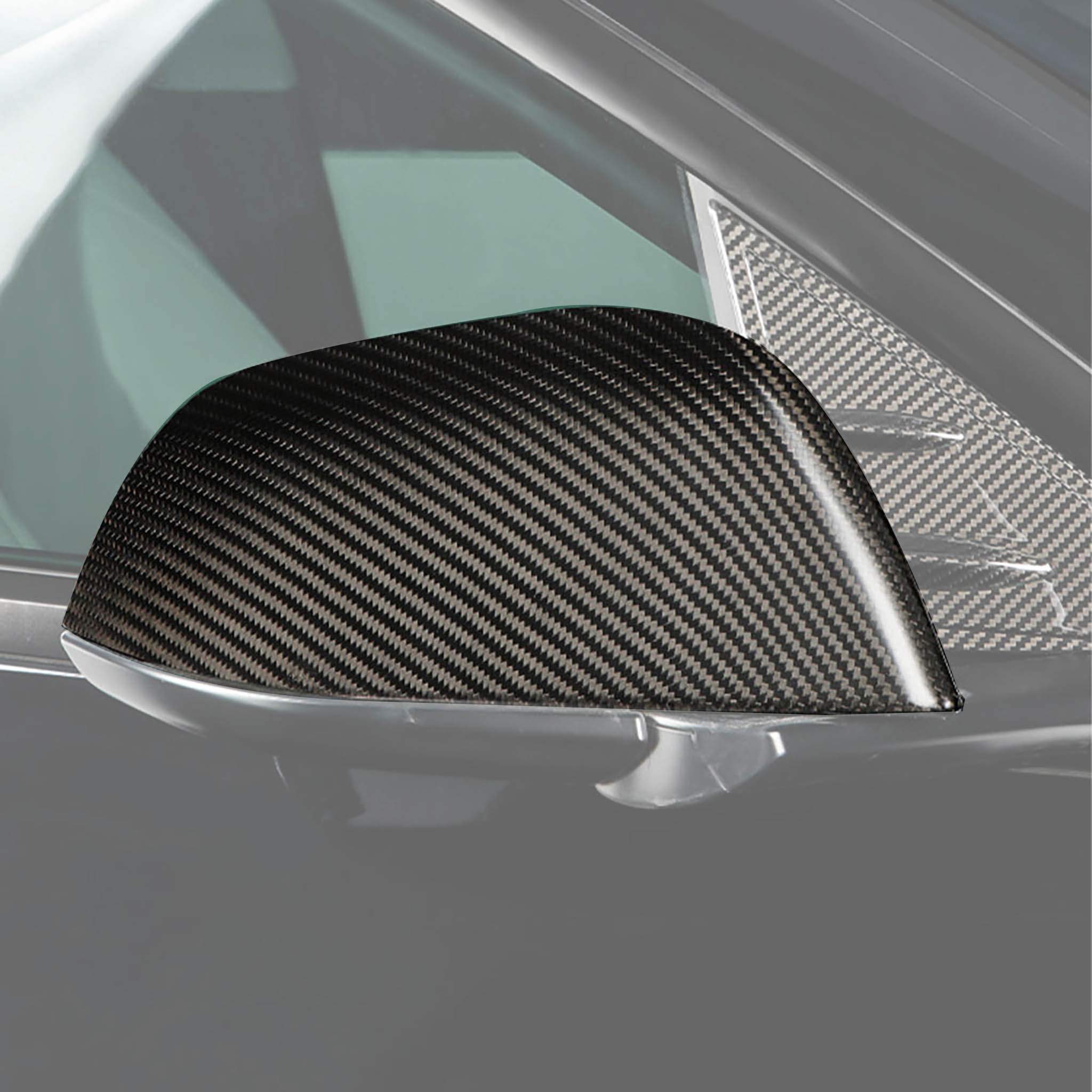 Real Carbon Fiber Mirror Covers for Tesla Model 3 Highland 2024+ Sporty Upgrade & OEM Fitment