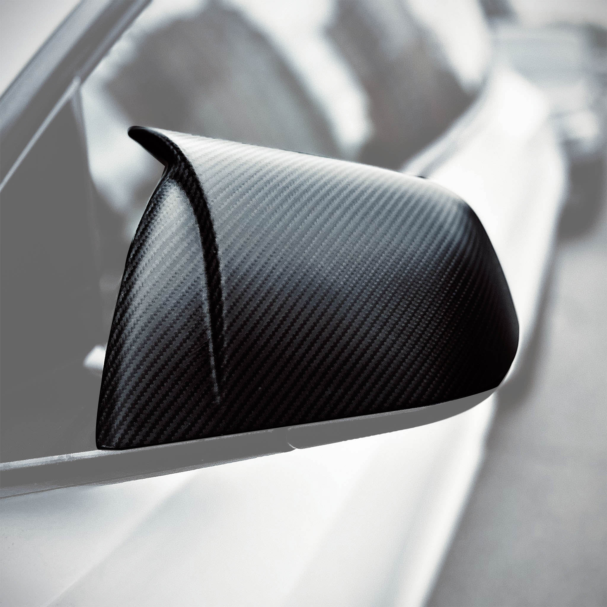 Real Carbon Fiber Mirror Caps For Tesla Model 3 / Y & 2024+ Model 3 Highland