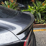 Real Carbon Fiber RZ Style Trunk Spoiler for Tesla Model 3 Highland – Performance Aero Upgrade