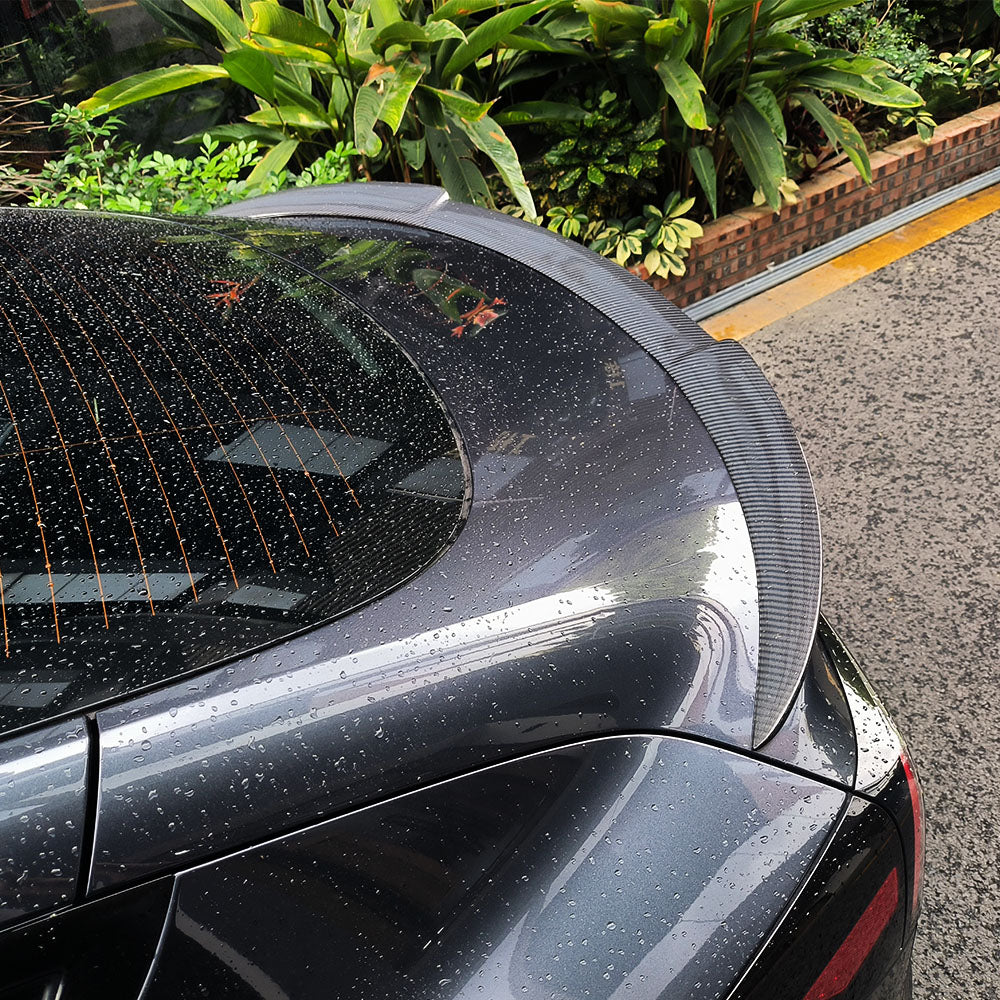 Real Carbon Fiber RZ Style Trunk Spoiler for Tesla Model 3 Highland – Performance Aero Upgrade