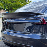 Real Carbon Fiber RZ Style Trunk Spoiler for Tesla Model 3 Highland – Performance Aero Upgrade