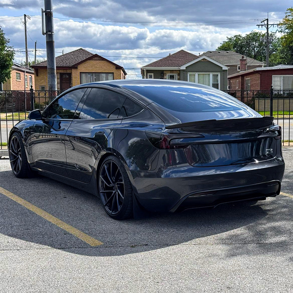 Real Carbon Fiber RZ Style Trunk Spoiler for Tesla Model 3 Highland – Performance Aero Upgrade