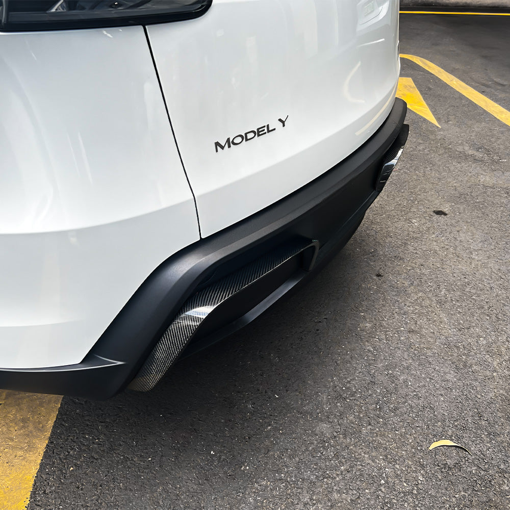 Real Carbon Fiber Rear Bumper Trim for Tesla Model Y Juniper