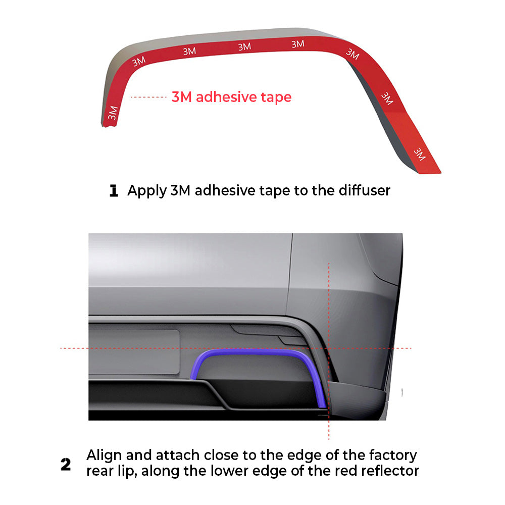 Real Carbon Fiber Rear Bumper Trim for Tesla Model Y Juniper