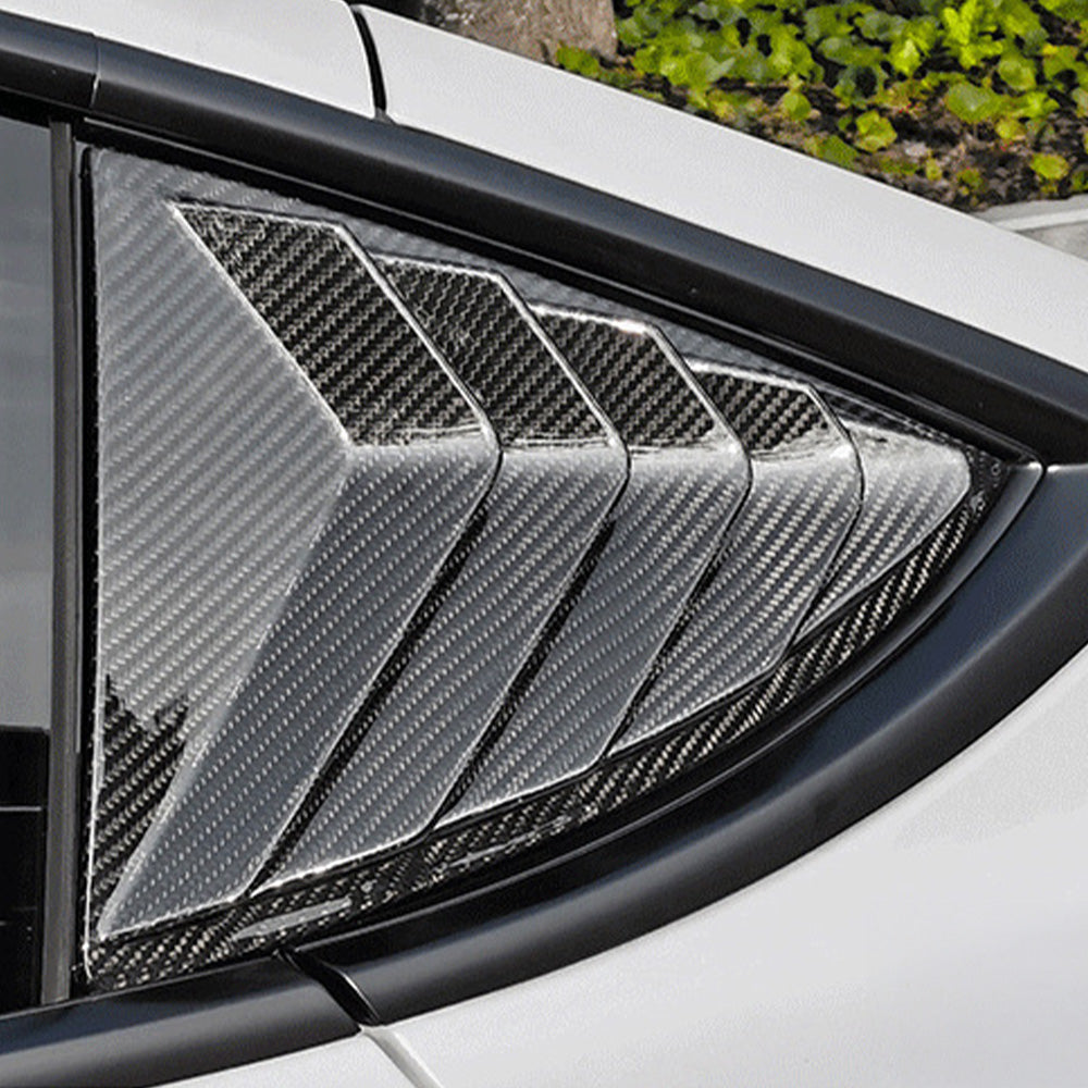 Real Carbon Fiber Rear Side Window Vented Louvers (Gen. 2)for Tesla Model Y