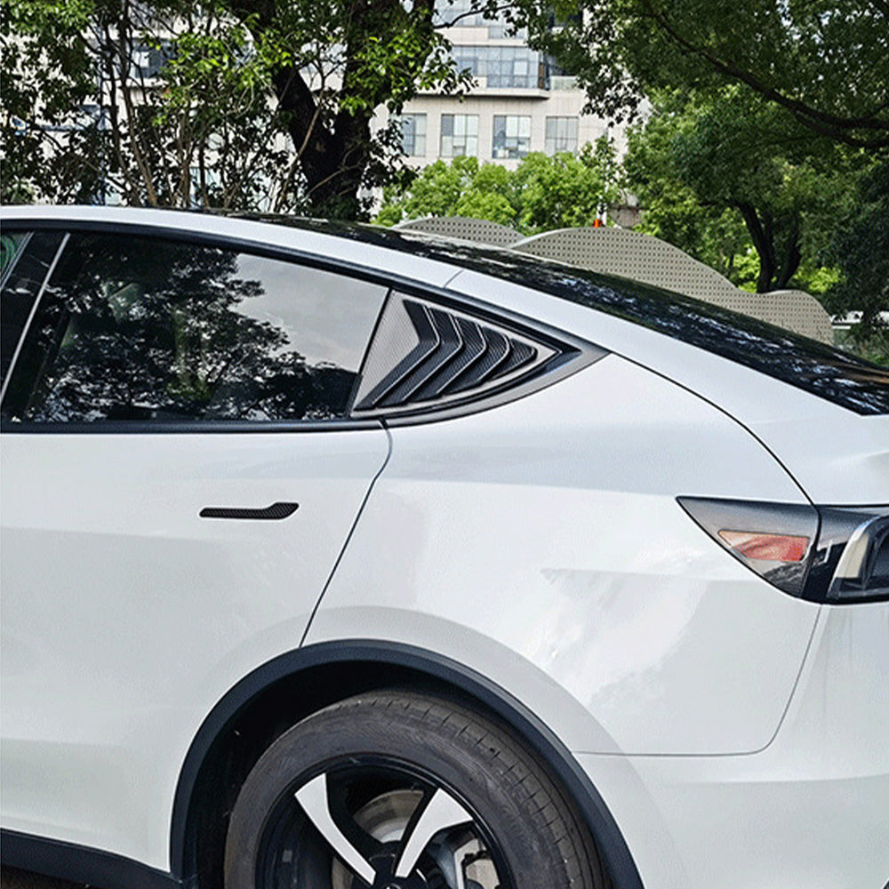 Real Carbon Fiber Rear Side Window Vented Louvers (Gen. 2)for Tesla Model Y