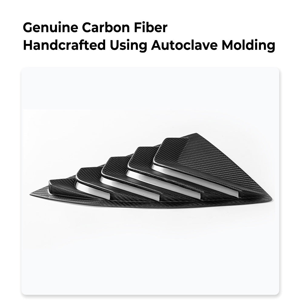 Real Carbon Fiber Rear Side Window Vented Louvers (Gen. 2)for Tesla Model Y
