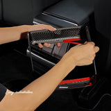 Real Carbon Fiber Rear Touchscreen Trim Cover for Tesla 2021-2026 Model S & X | Teego