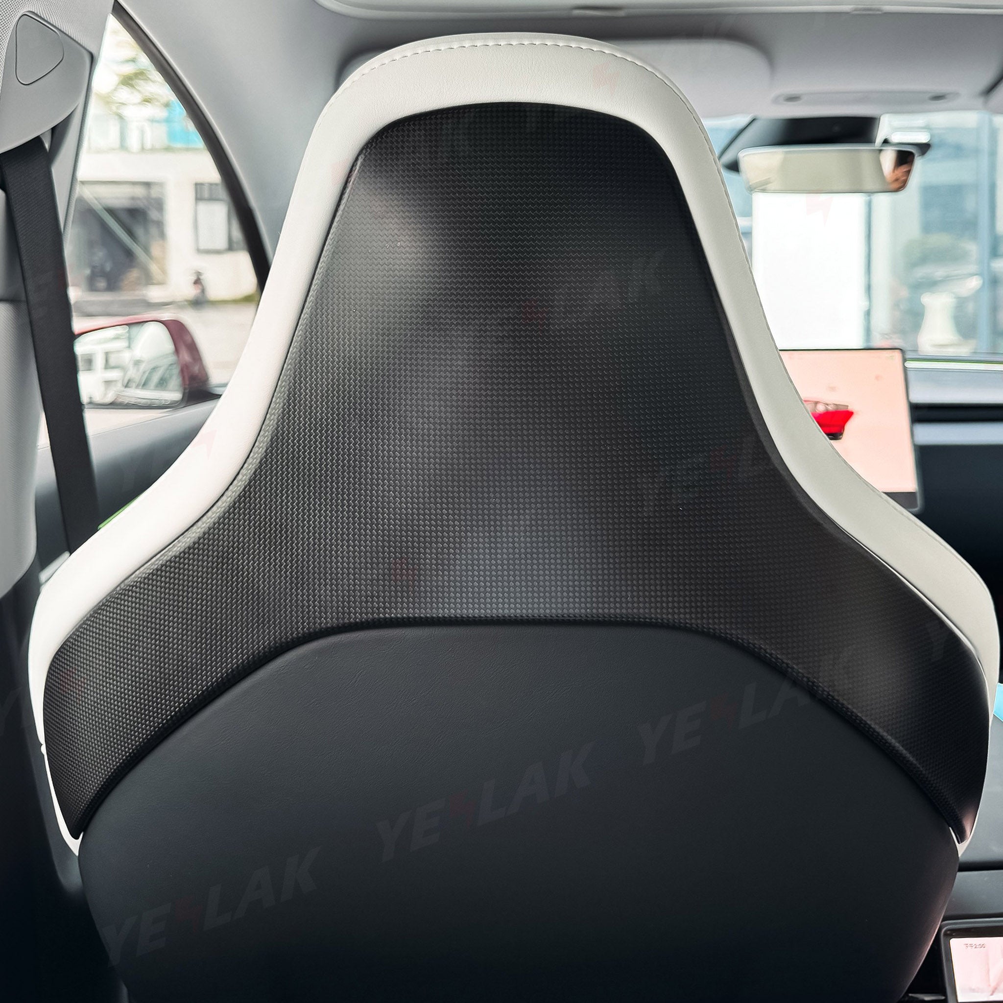 Real Carbon Fiber Seat Back Covers for Tesla Model 3 Highland Performance