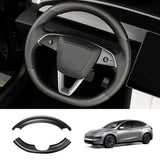 [Real Carbon Fiber] Steering Wheel Trim Cover Kit for Tesla Model YL 2026+