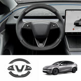 [Real Carbon Fiber] Steering Wheel Trim Cover Kit for Tesla Model YL 2026+