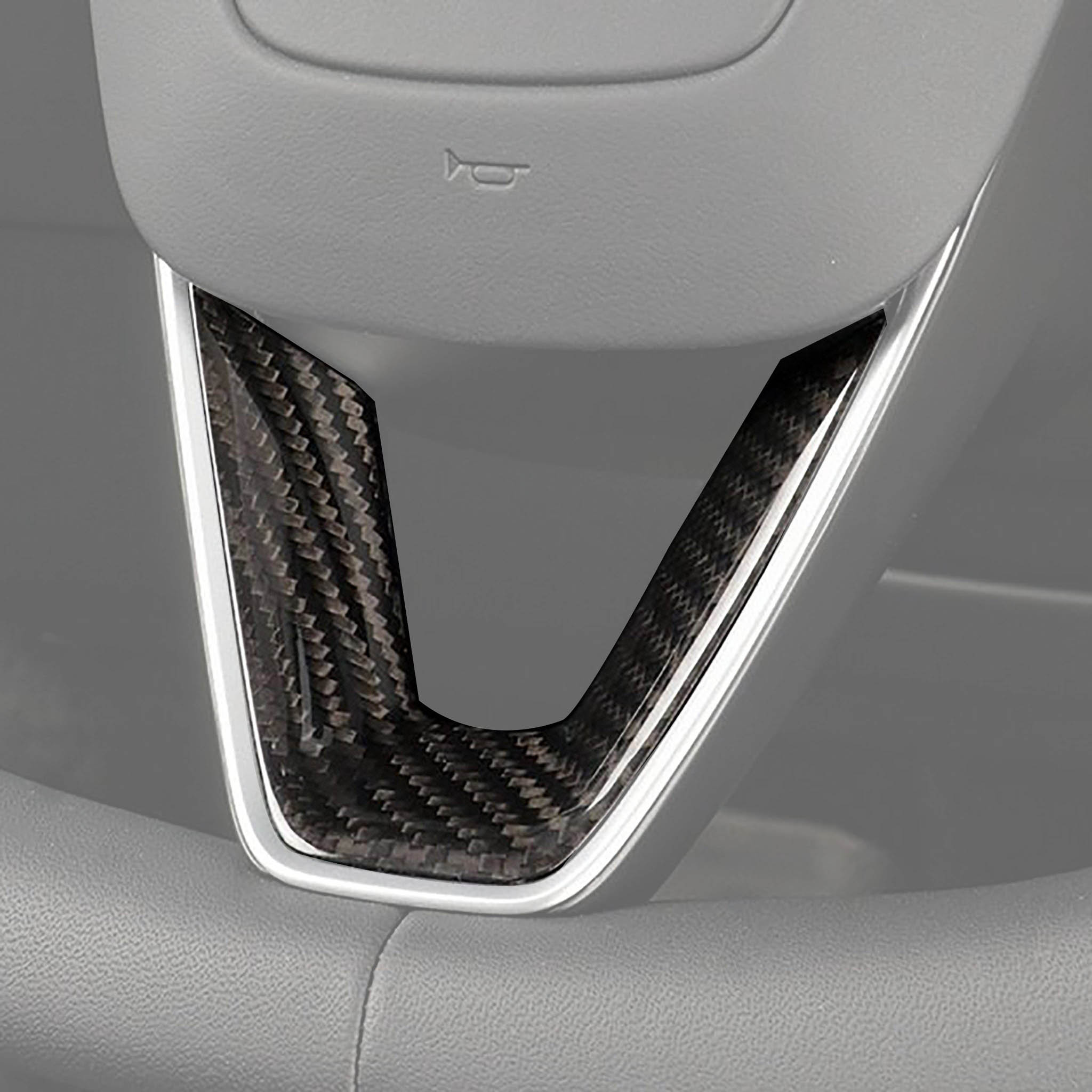 Real Carbon Fiber Steering Wheel Trim For Tesla New Model 3 Highland 2024+ & 2026 Model Y Juniper