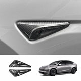[Real Carbon Fiber] Turn Signal Camera Overlay Covers For Tesla Model Y L 2026+ (2 Pcs)