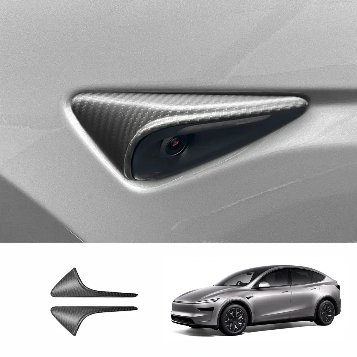 [Real Carbon Fiber] Turn Signal Camera Overlay Covers For Tesla Model Y L 2026+ (2 Pcs)