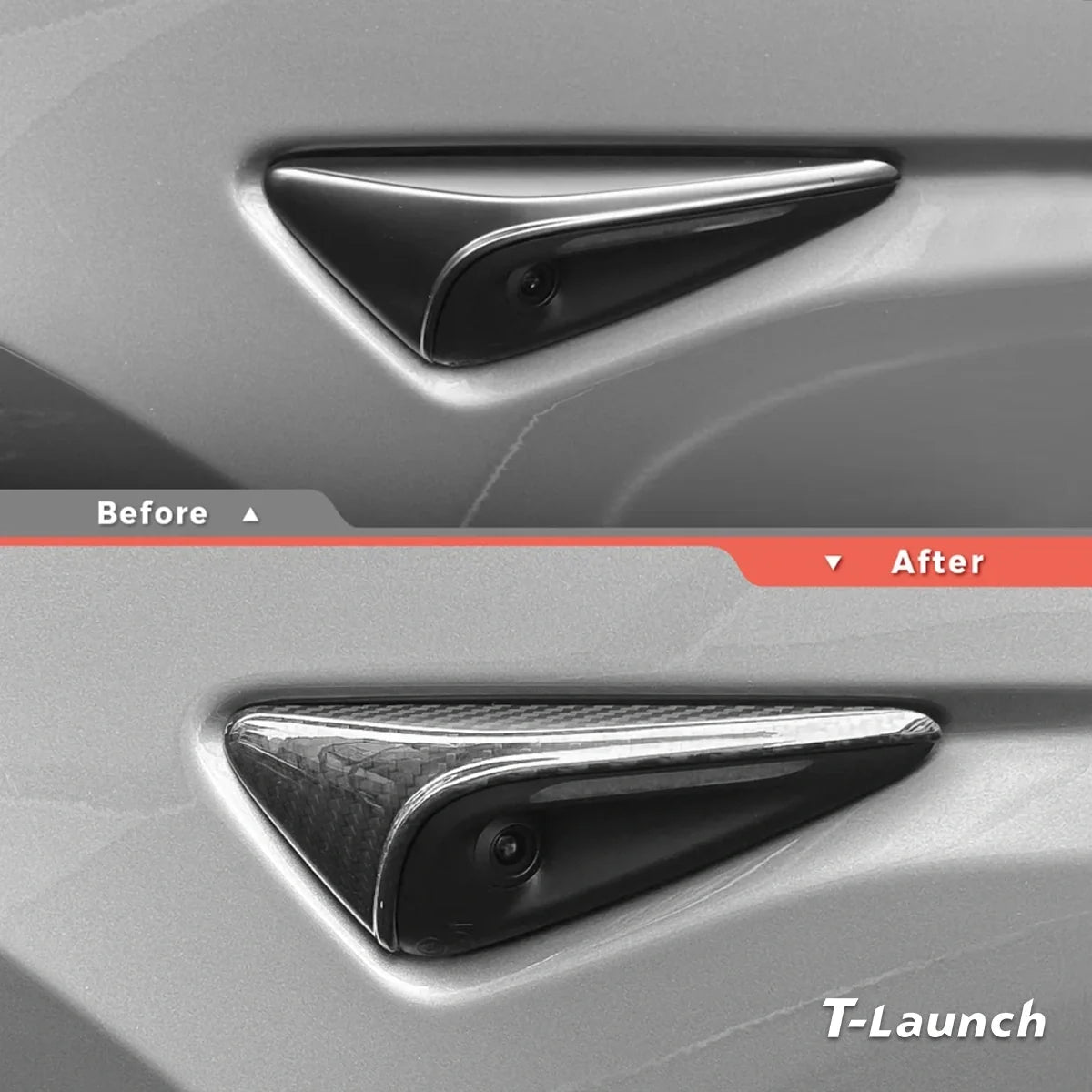 [Real Carbon Fiber] Turn Signal Camera Overlay Covers For Tesla Model Y L 2026+ (2 Pcs)
