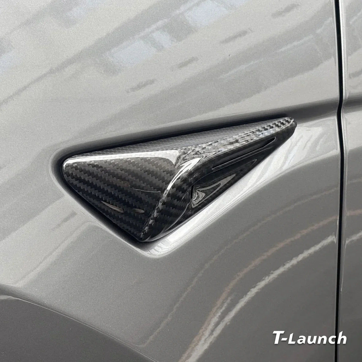 [Real Carbon Fiber] Turn Signal Camera Overlay Covers For Tesla Model Y L 2026+ (2 Pcs)