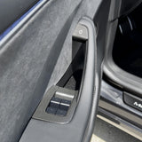 Plain weave Carbon Fiber Window Switch Covers installed on Tesla Model 3 Highland