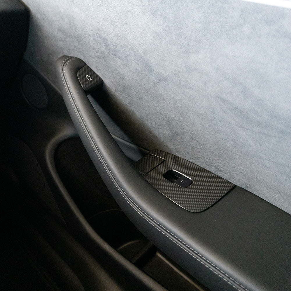 Carbon Fiber Window Switch Covers for Tesla Model 3 Highland 2024+