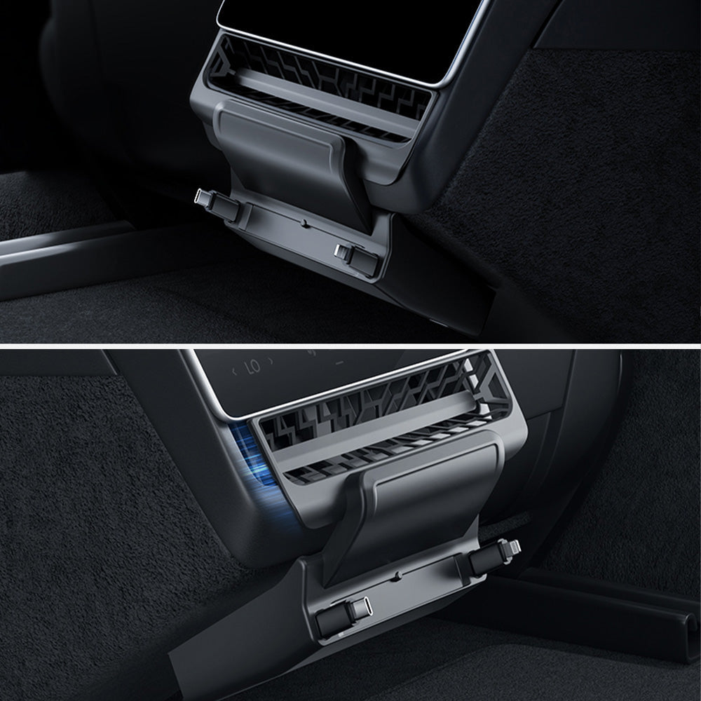 Bottom view of Rear Air Outlet Expansion Dock for Tesla Model 3 Highland / Y Juniper