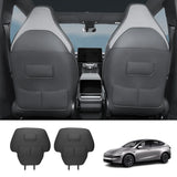 Nappa Leather Front Seat Back Kick Mats for Tesla Model Y L 2026+