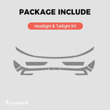 Smoked TPU Headlight and Taillight Tint Protection Film for Tesla Model Y L 6-Seater 2026+
