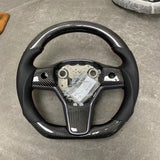 Carbon Fiber Sport Steering Wheel Upgrade for Tesla Model 3 (2017–2023.09) & Model Y (2020–2025.02) – Luxury Custom Interior Upgrade