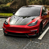 Sporty Front Lip Spoiler for Tesla Model 3 (2017-2023.09) | ABS Plastic Body Kit in Glossy/Matte Black & Carbon Fiber