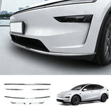 Stainless Steel Front & Rear Bumper Protection Trim for Tesla Model Y L 2026+