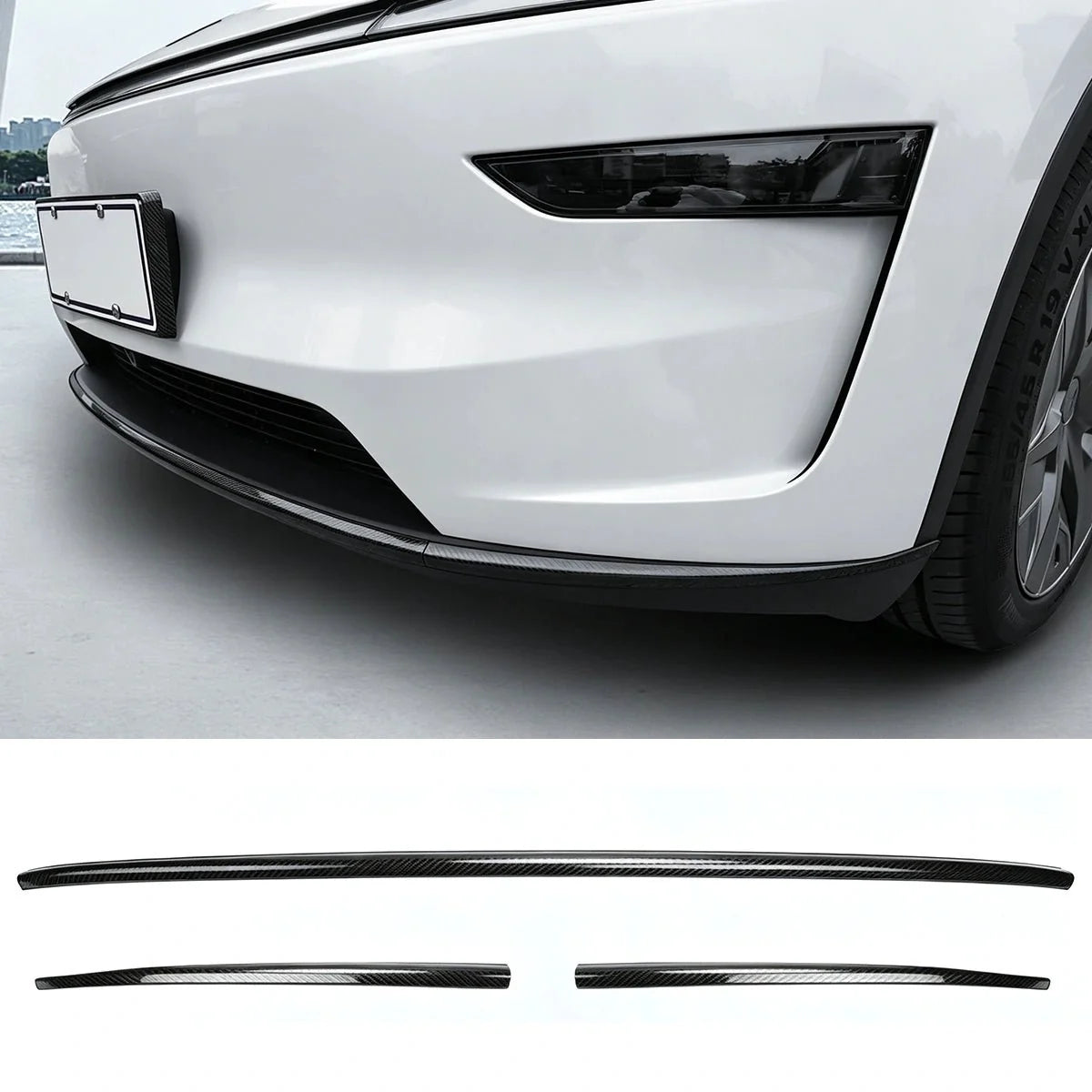 Stainless Steel Front & Rear Bumper Protection Trim for Tesla Model Y L 2026+