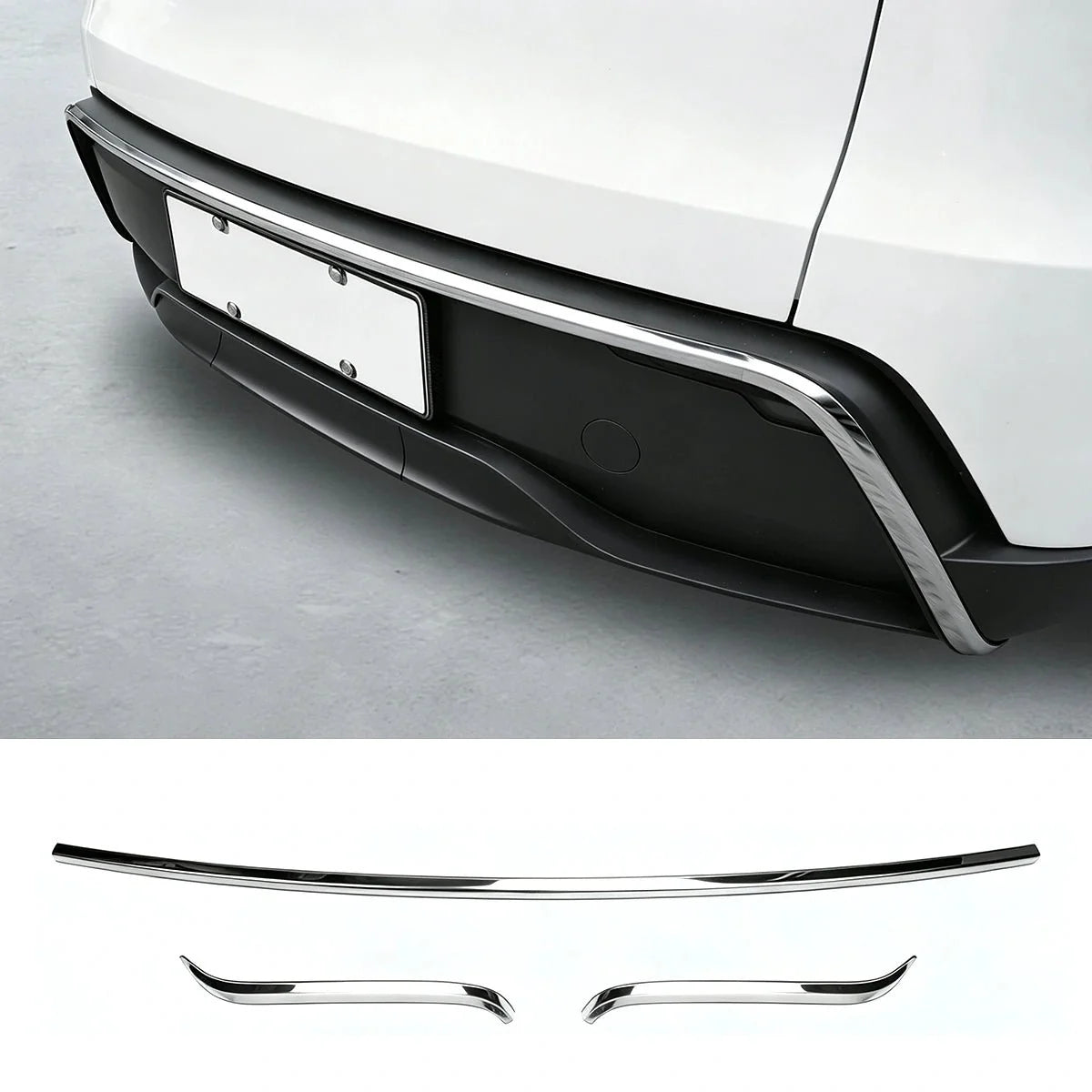 Stainless Steel Front & Rear Bumper Protection Trim for Tesla Model Y L 2026+