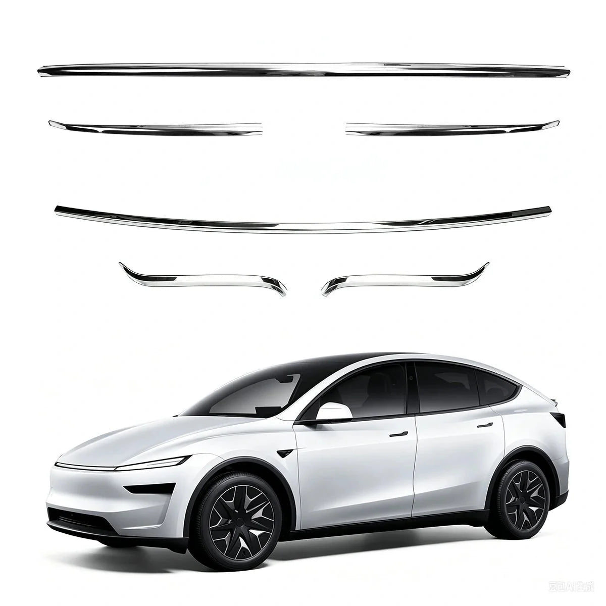 Stainless Steel Front & Rear Bumper Protection Trim for Tesla Model Y L 2026+