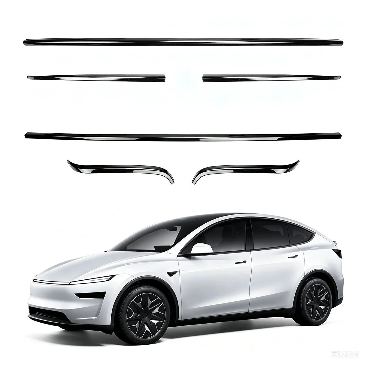 Stainless Steel Front & Rear Bumper Protection Trim for Tesla Model Y L 2026+
