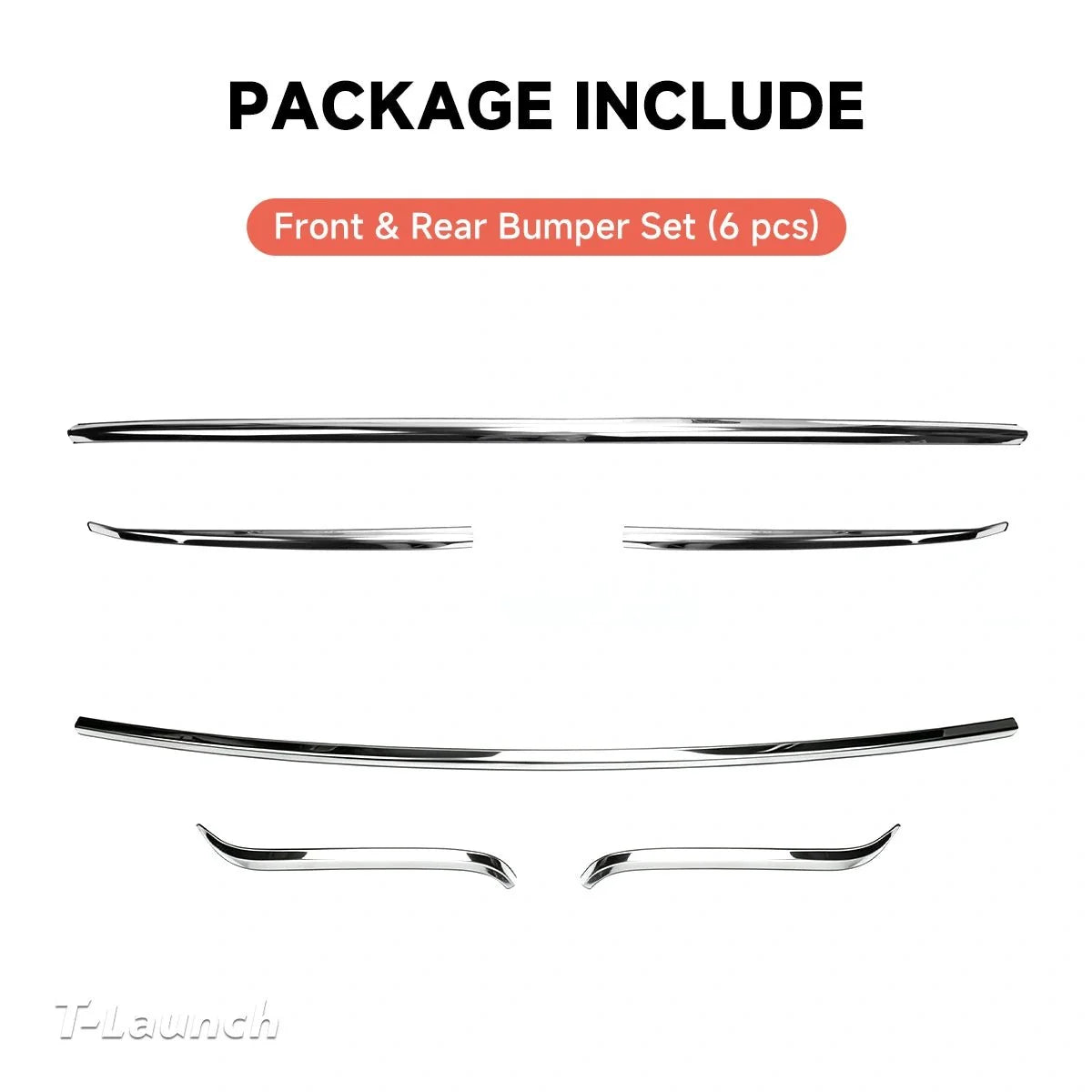 Stainless Steel Front & Rear Bumper Protection Trim for Tesla Model Y L 2026+