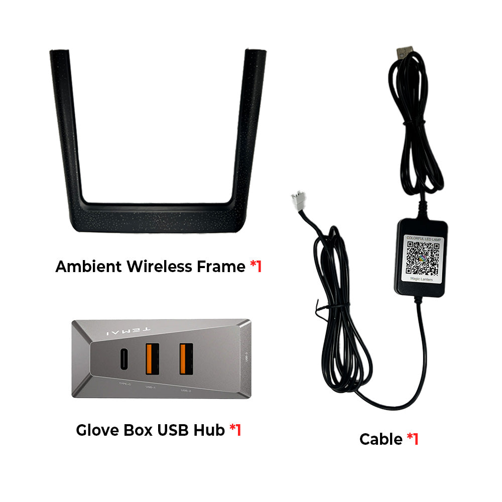 Starlight Ambient LED Lighting Kit for Tesla Model 3 Highland & Model Y Juniper Wireless Charging Frame