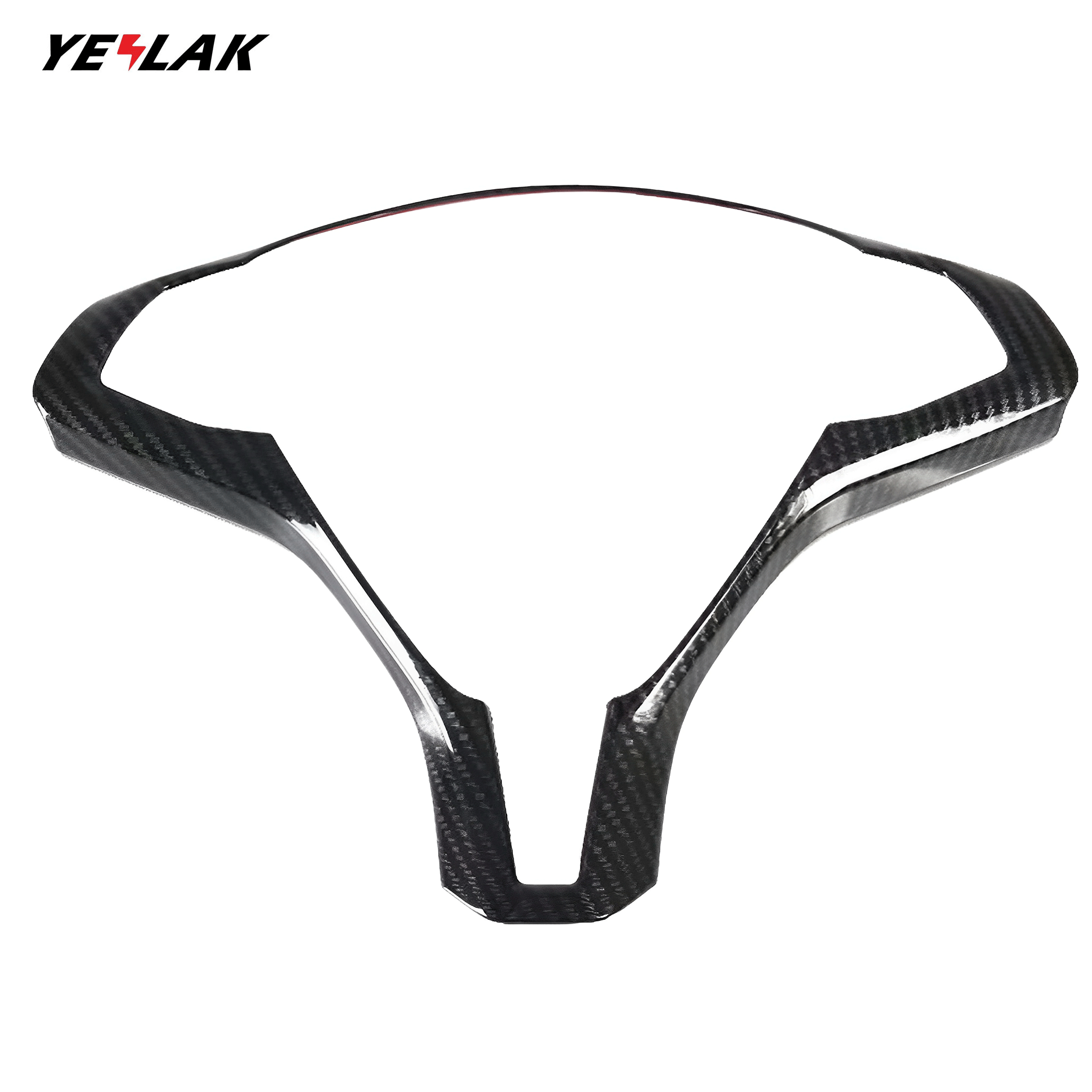 Carbon Fiber Steering Wheel Frame Trim for Tesla Model S/X 2014–2021