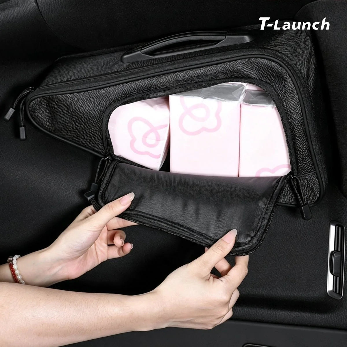 Rear Triangle Window Storage Bag for Tesla Model Y L 2026+