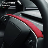 Alcantara Steering Wheel Strip Cover for Tesla Model Y L 2026+