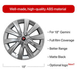 Sport Style 18" Wheel Covers for Model 3 2017–2023 Matte Black Set of 4