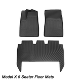Tesla Model X 5-Seater Custom All-Weather Floor Mats (2021-2025+) – Durable TPE, Full Coverage & Eco-Friendly