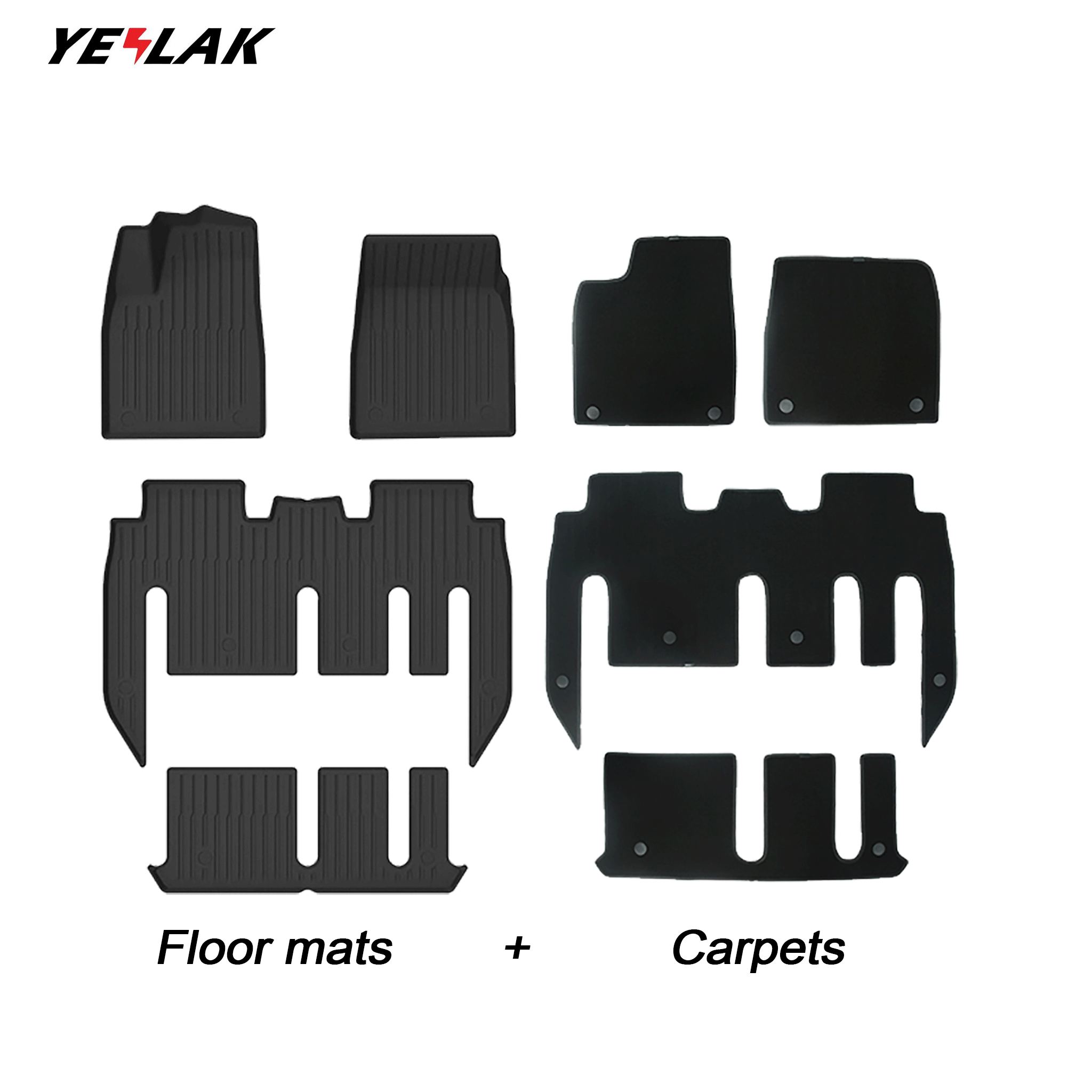 2021-2025+ All Weather Floor Mats For Model X ( 7 Seater)