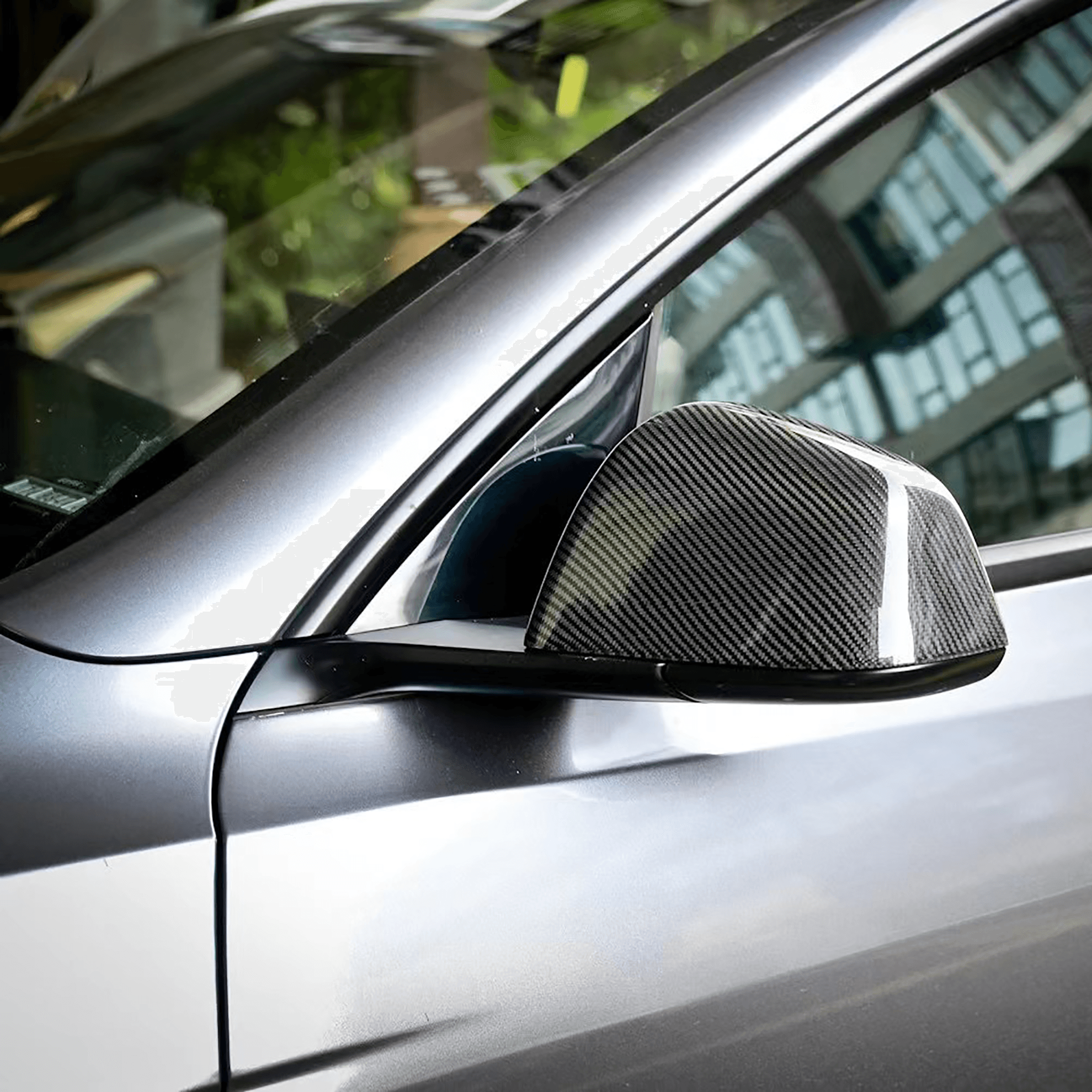 Real Carbon Fiber Mirror Covers For Tesla Model Y-Motor Vehicle Frame & Body Parts-Teego