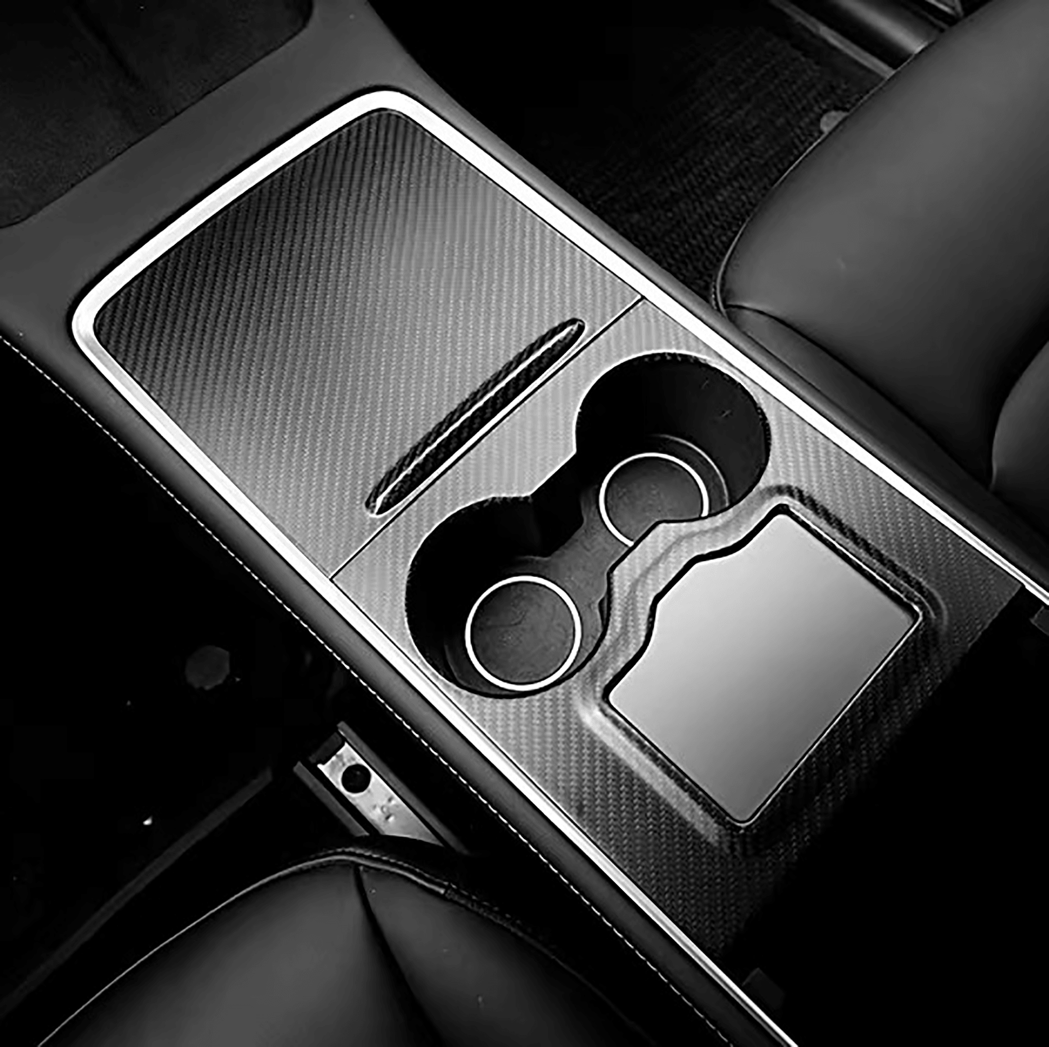 Rear Carbon Fiber Center Console Wraps For Tesla Model 3/Y-Motor Vehicle Interior Fittings-Teego