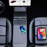 2024+ Tesla Model 3 Premium Center Console USB Hub with 27W Fast Charging & 7-Color Ambient Lighting