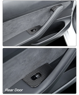 Real Carbon Fiber Window Switch Trim Cover for Tesla Model 3 & Model Y – Luxury Interior Upgrade